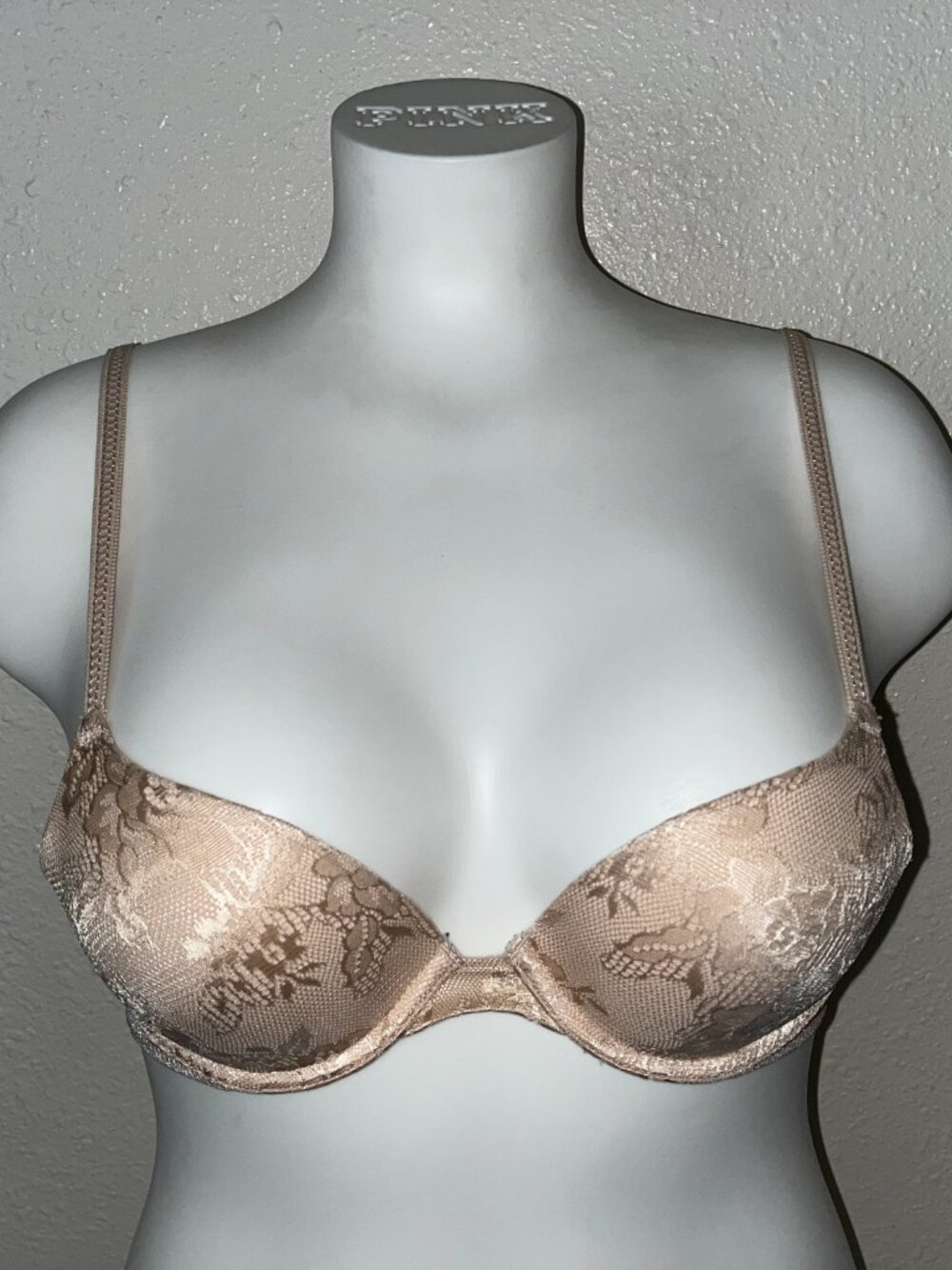 MAIDENFORM LACE OVERLAY PUSH UP BRA SZ 34A